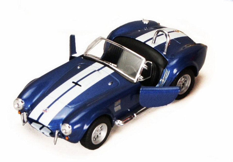 1965 Shelby Cobra 427 S/C Convertible, Blue with White Stripes - Kinsmart 5322DBU - 1/32 Scale Diecast Model Replica