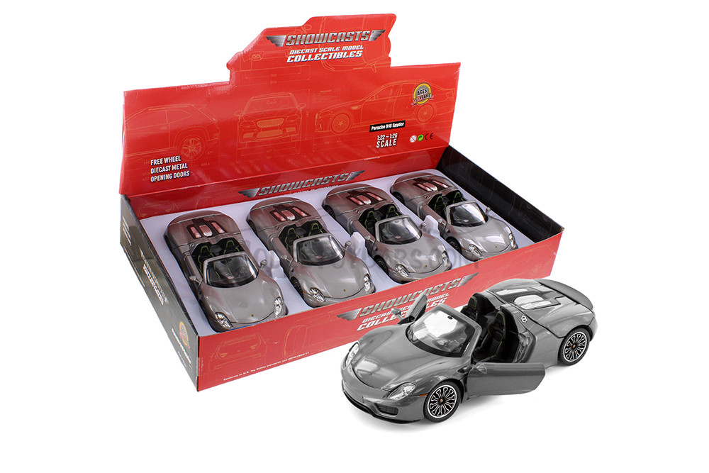 Porsche 918 Spyder, Gray - Showcasts 68243D - 1/24 Scale Diecast