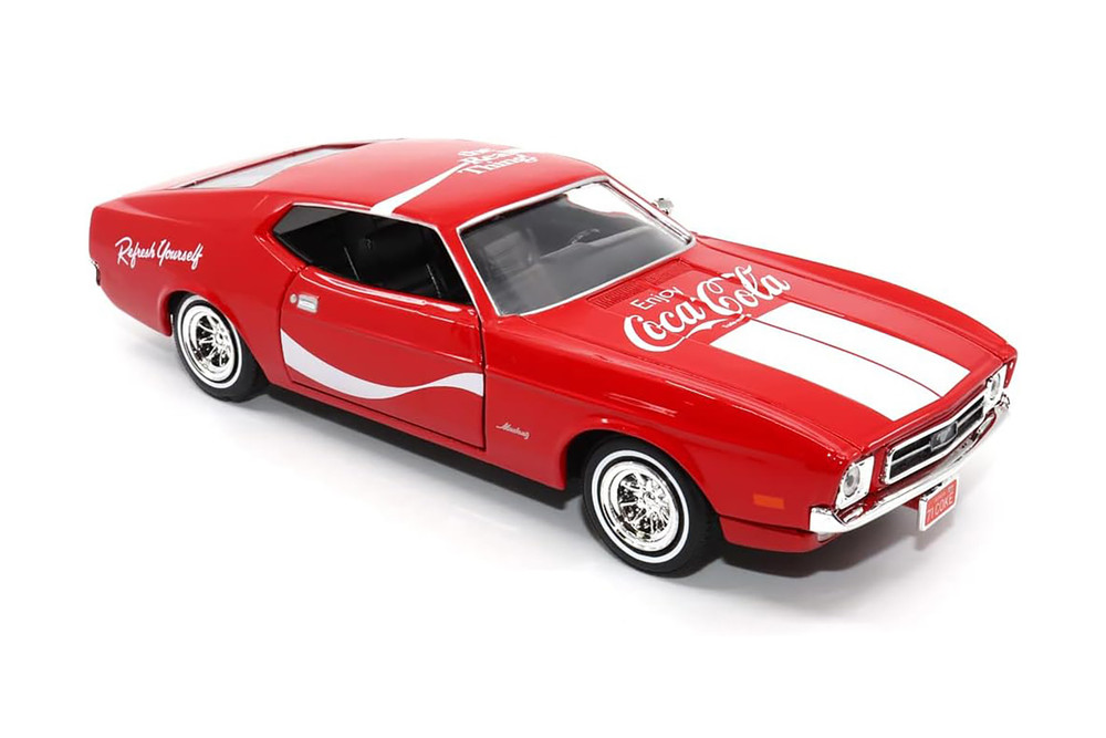 Coca-Cola 1971 Ford Mustang Sportsroof, Red - Motor City Classics 424071 - 1/24 Scale Diecast Car