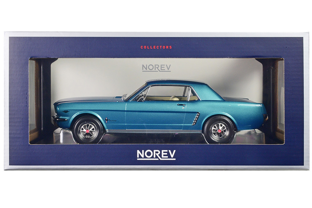 1/18 Norev 1965 Ford Mustang Hardtop Coupe (Turquoise Blue