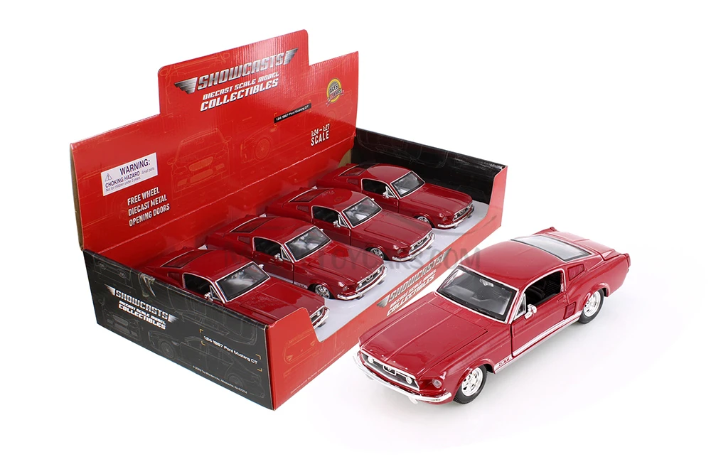 1967 Ford Mustang GT-500 Hard Top, Red - Showcasts 37260 - 1/24 Scale Diecast Model Toy Car (1 Car, No Box)