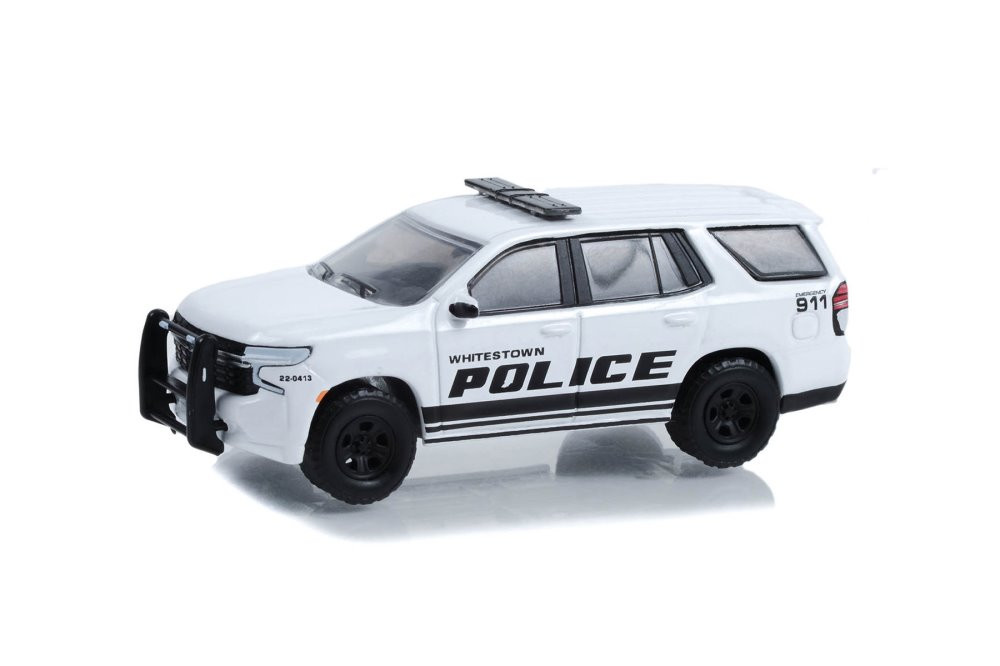 2022 Chevy Tahoe Police Pursuit Vehicle, White - Greenlight 30360/48 - 1/64 Scale Diecast Car