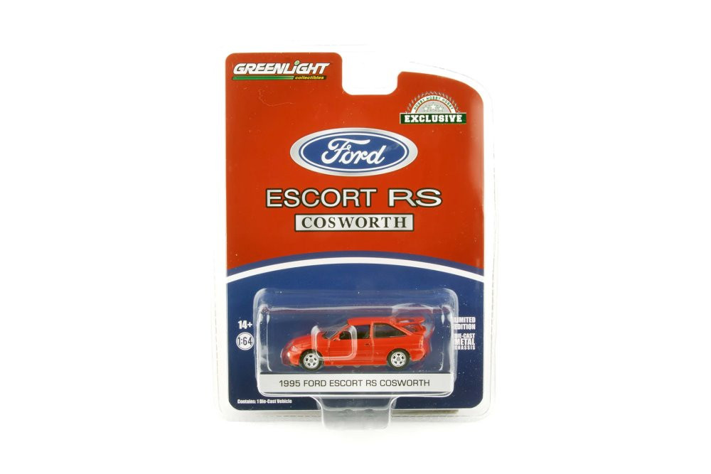 1995 Ford Escort RS Cosworth, Radiant Red - Greenlight 30380/48 - 1/64 Scale Diecast Car