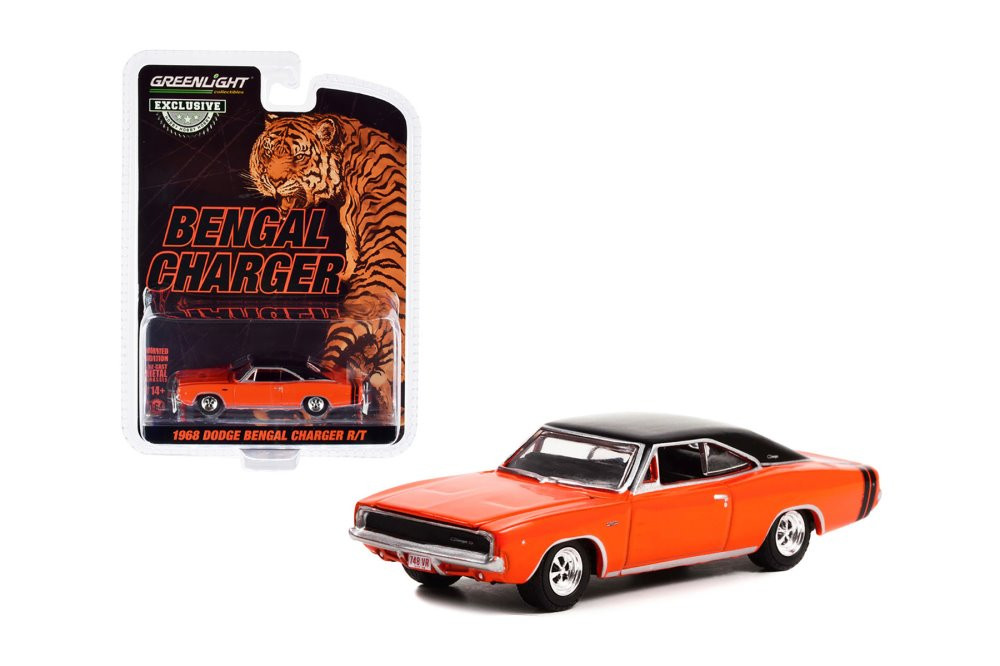 1968 Dodge Bengal Charger R/T, Orange - Greenlight 30375/48 - 1/64 Scale Diecast Model Toy Car