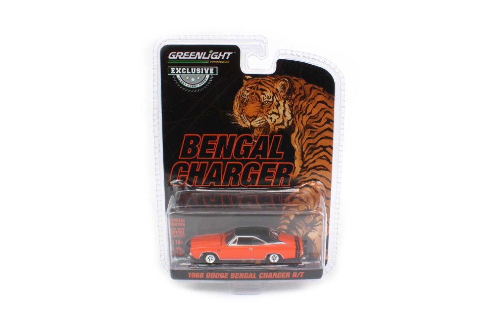 1968 Dodge Bengal Charger R/T, Orange - Greenlight 30375/48 - 1/64 Scale Diecast Model Toy Car