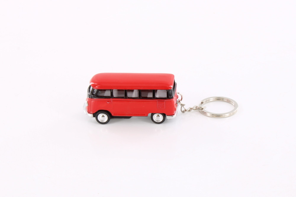 1962 Volkswagen Classic Bus w/ Key Chains, Red - Kinsmart 2545DK - 1/64 Scale Toy Car