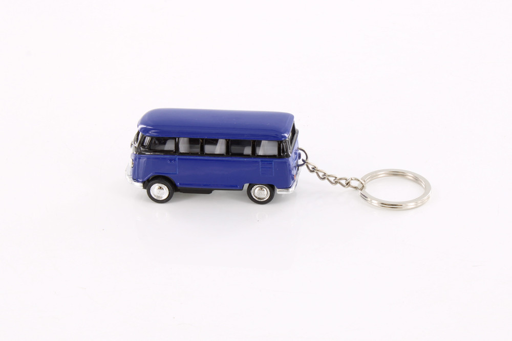 1962 Volkswagen Classic Bus w/ Key Chains, Blue - Kinsmart 2545DK - 1/64 Scale Toy Car