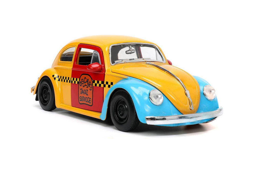 1959 Volkswagen Beetle Taxi w/Oscar the Grouch Figurine, Yellow - Jada Toys 32801 - 1/24 Scale Car