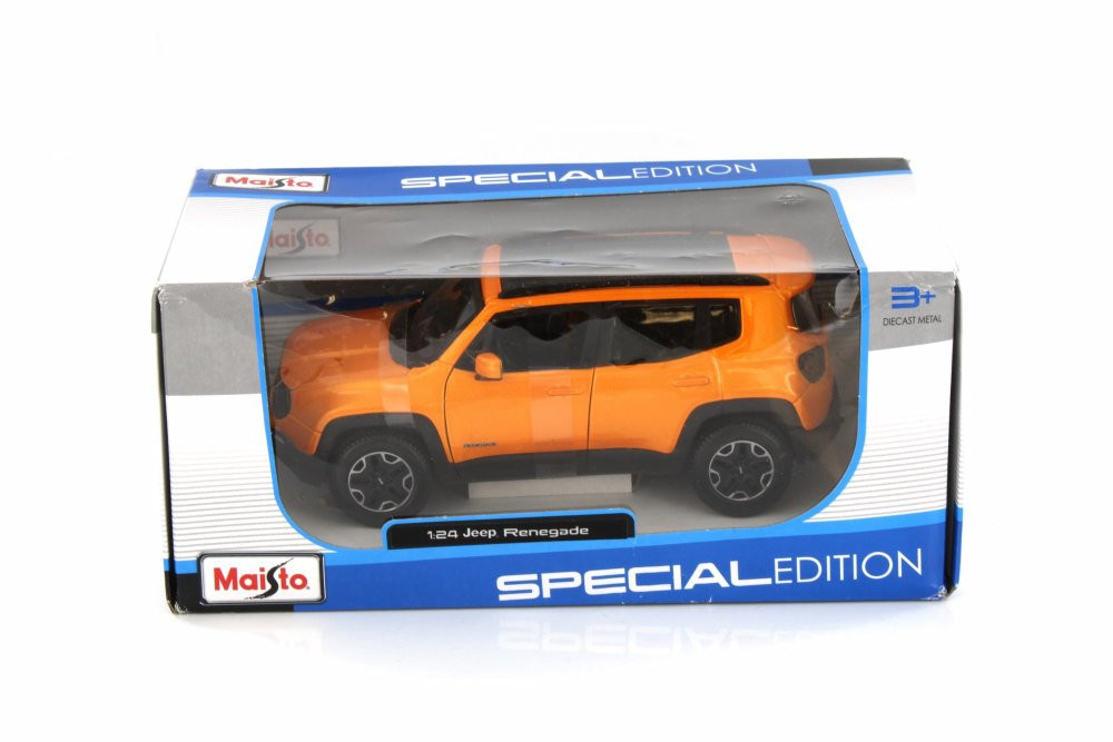 2017 Jeep Renegade SUV, Orange - R-22948 - 1/24 scale Diecast Model Toy Car