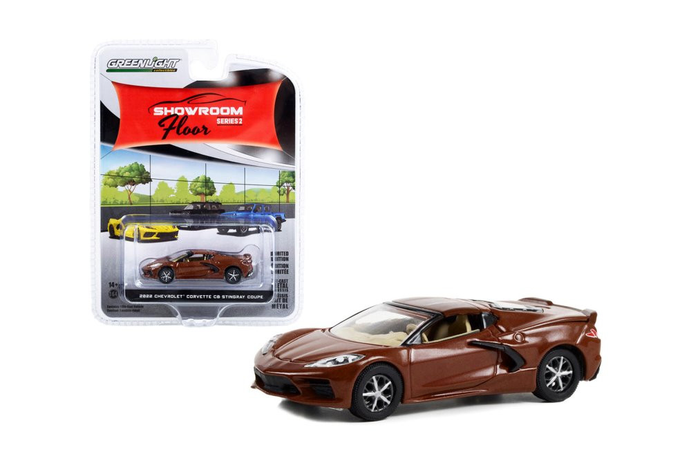 2022 Chevy Corvette C8 Stingray Coupe, Burgundy Brown - Greenlight