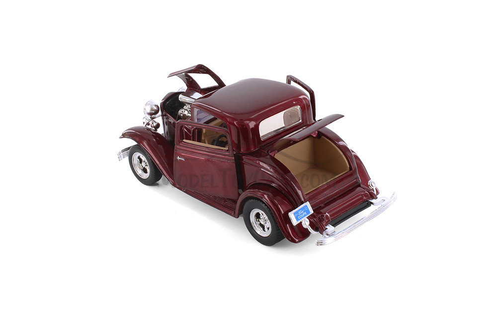 1932 Ford V8 3-Window Coupe, Red - Showcasts 77251D - 1/24 Scale Diecast Model Toy Car (1 car, no box)