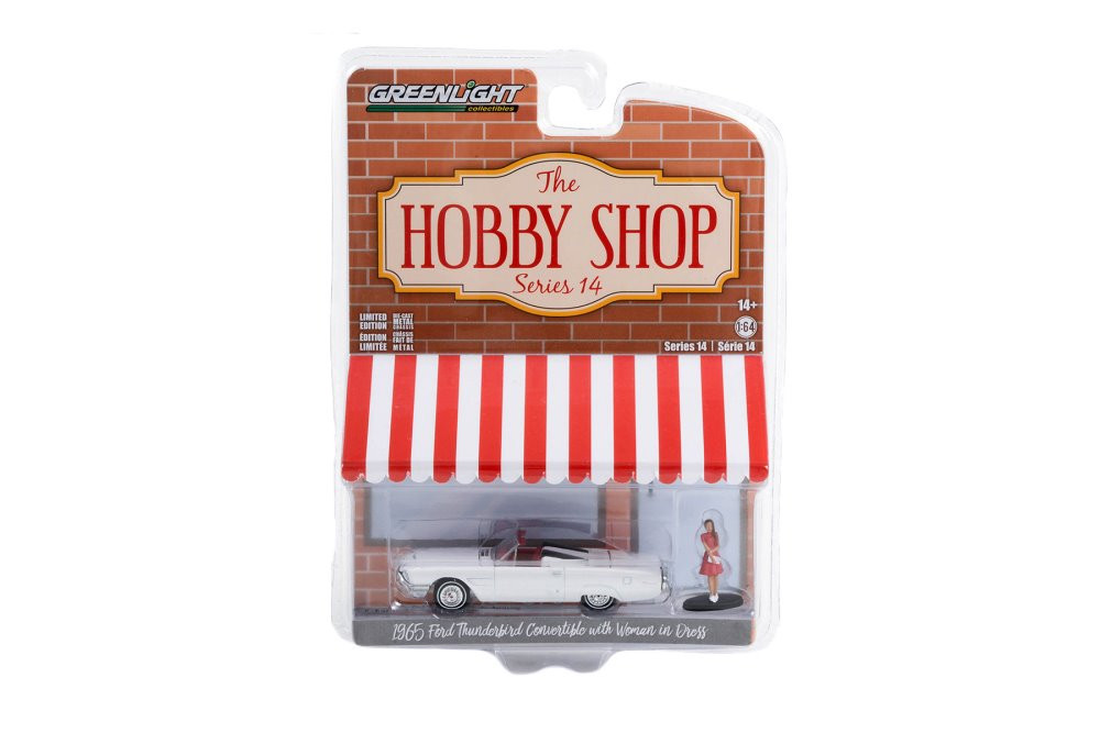 1965 Ford Thunderbird w/ Woman in Dress, White - Greenlight 97140B - 1/64 Scale Diecast Car