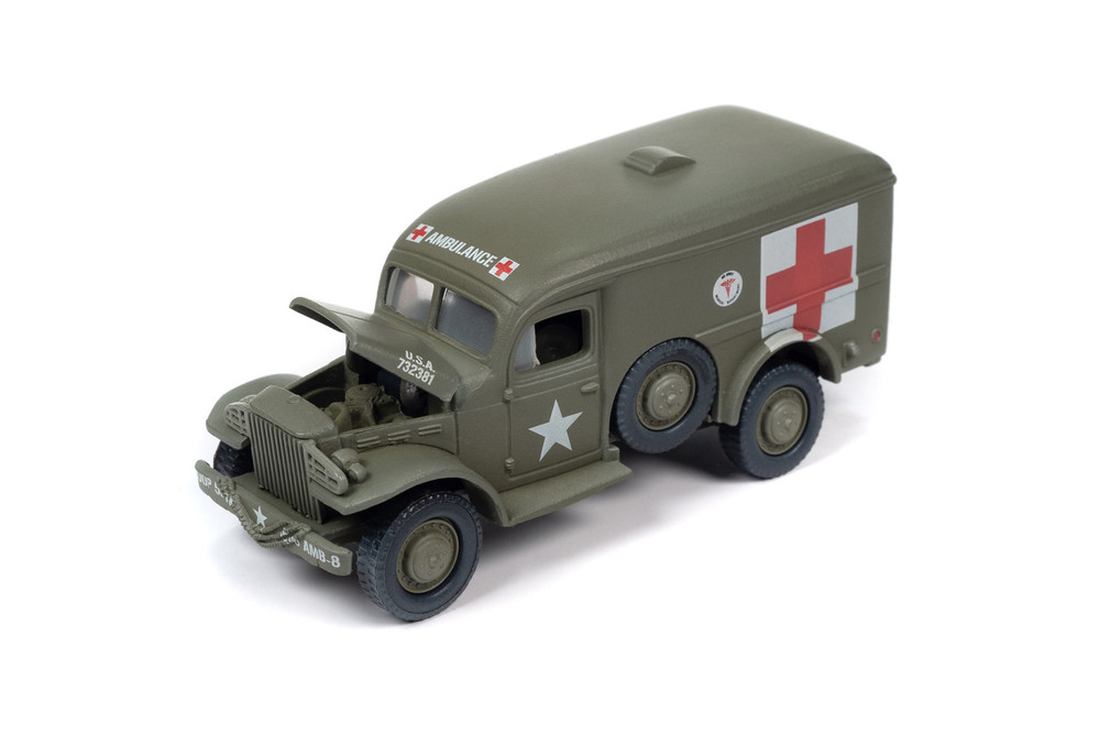 Dodge WC54 Ambulance, Green - Johnny Lightning JLML009/48B - 1/64