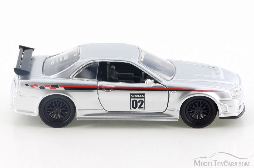 2002  Nissan Skyline GT-R Hard Top, Silver - Jada 99140 - 1/32 Scale Diecast Model Toy Car