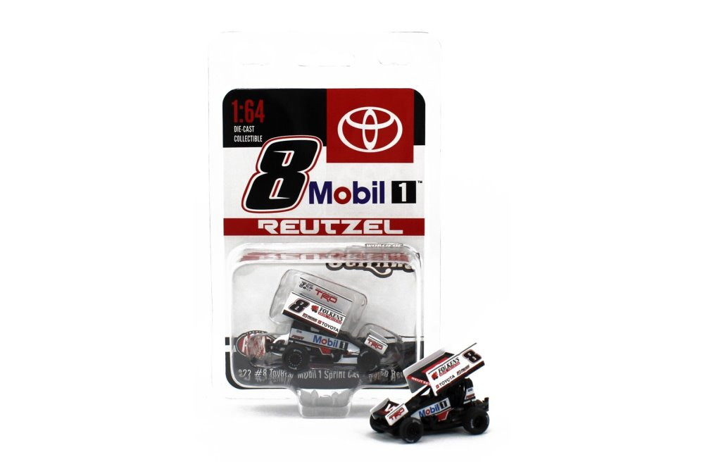 2022 Winged Sprint Car, #8 Aaron Reutzel "Mobil 1" - Acme A6422015 - 1/64 Scale Diecast Car