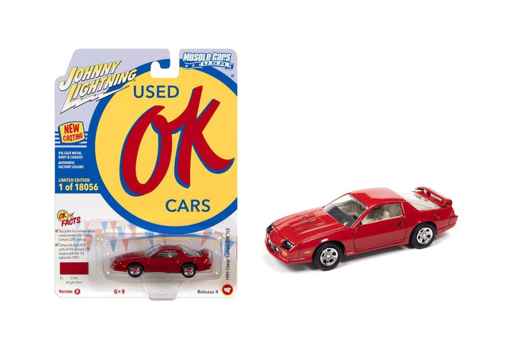 1991 Chevy Camaro Z28 1LE, Bright Red - Johnny Lightning JLSP195/24B - 1/64 scale Diecast Car