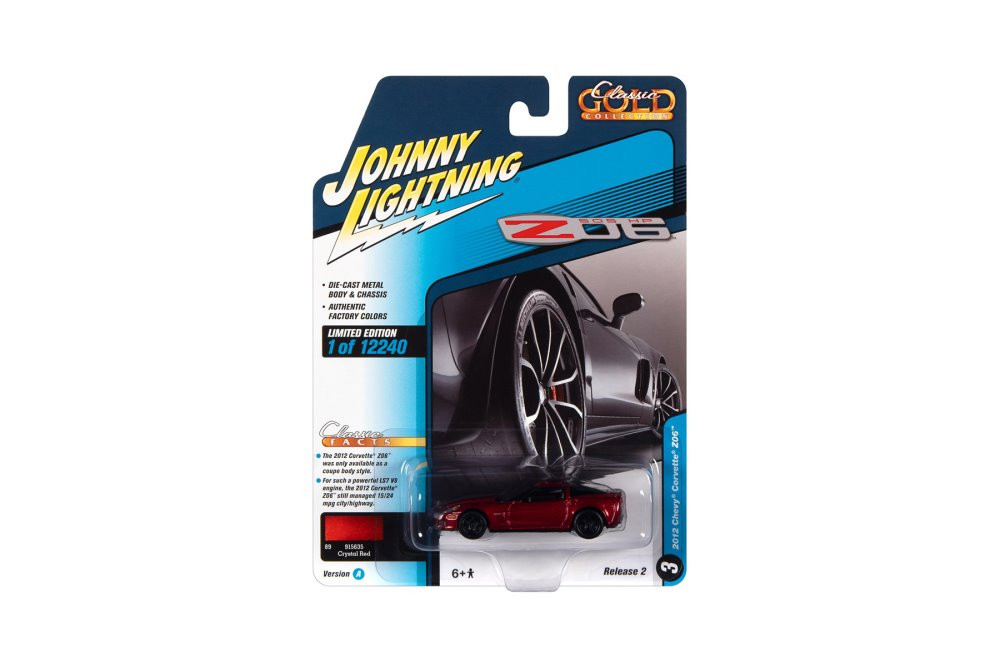 2012 Chevy Corvette Z06, Red - Johnny Lightning JLSP245/24A - 1/64 Scale Diecast Model Toy Car