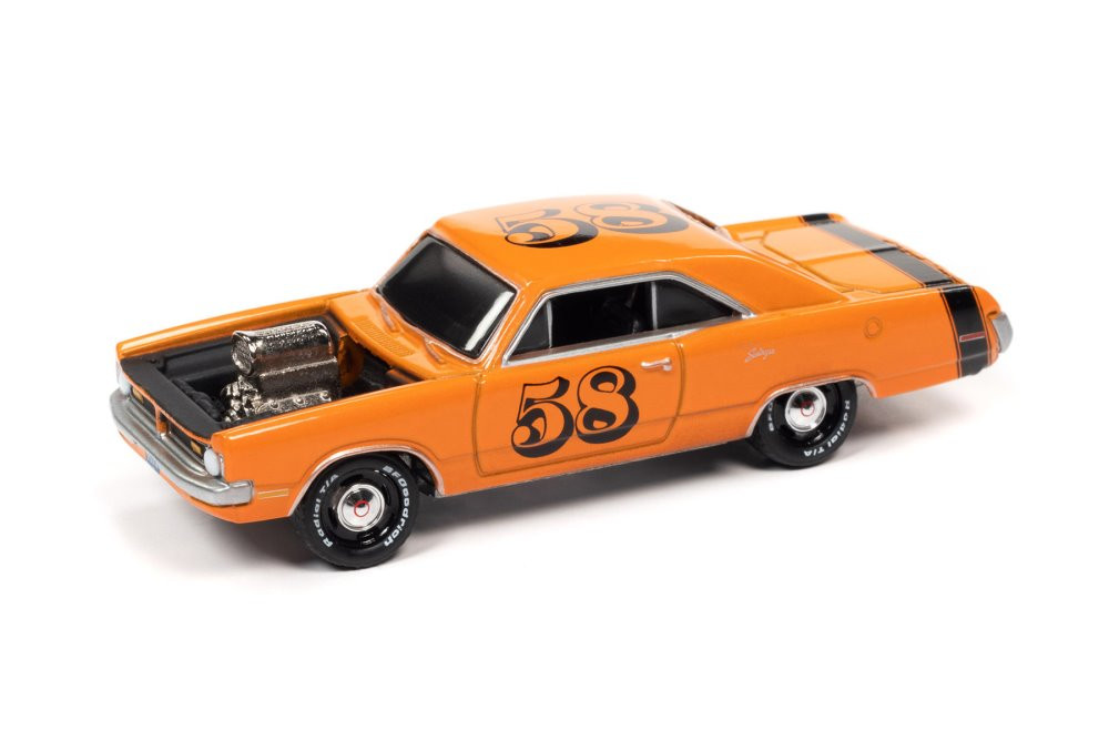1970 Dodge Dart, Orange - Johnny Lightning JLSP211/24B - 1/64 Scale Diecast Model Toy Car
