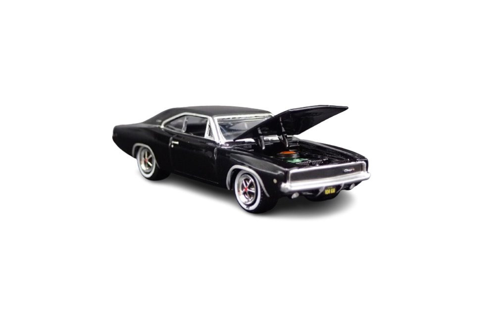 1968 Dodge Charger RT, Black - Greenlight 44724/48 - 1/64 Scale Diecast Model Toy Car