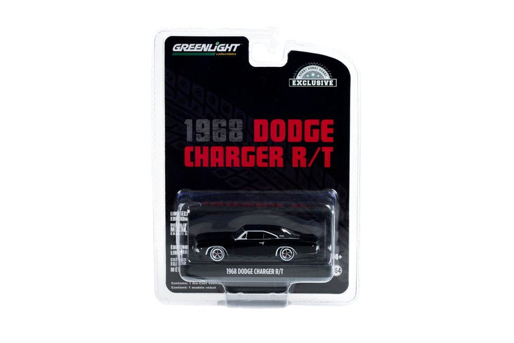 1968 Dodge Charger RT, Black - Greenlight 44724/48 - 1/64 Scale Diecast Model Toy Car