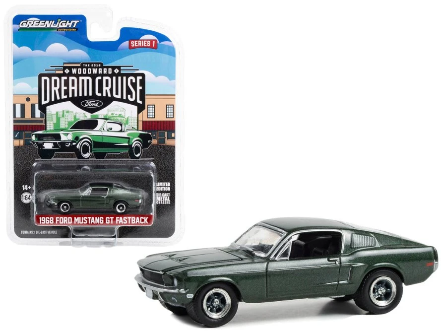 1968 Ford Mustang GT Fastback, Green - Greenlight 37280E/48 - 1/64