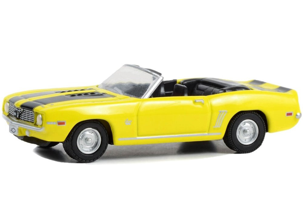 1969 Chevy Camaro SS Convertible, Yellow - Greenlight 37280B/48 - 1/64 Scale Diecast Model Toy Car
