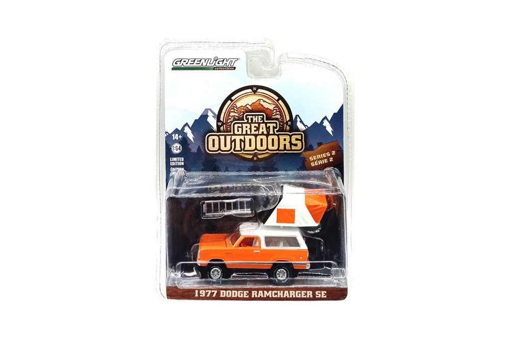 1977 Dodge Ramcharger SE and Modern Rooftop Tent Greenlight 38030B/48 - 1/64 Scale Diecast Car