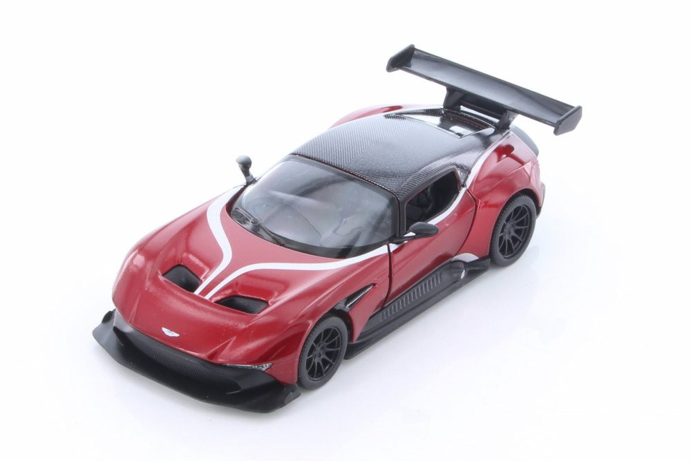 2016 Aston-Martin Vulcan with Decals Hardtop, Red - Kinsmart 5407DF - 1/38 scale Diecast Car