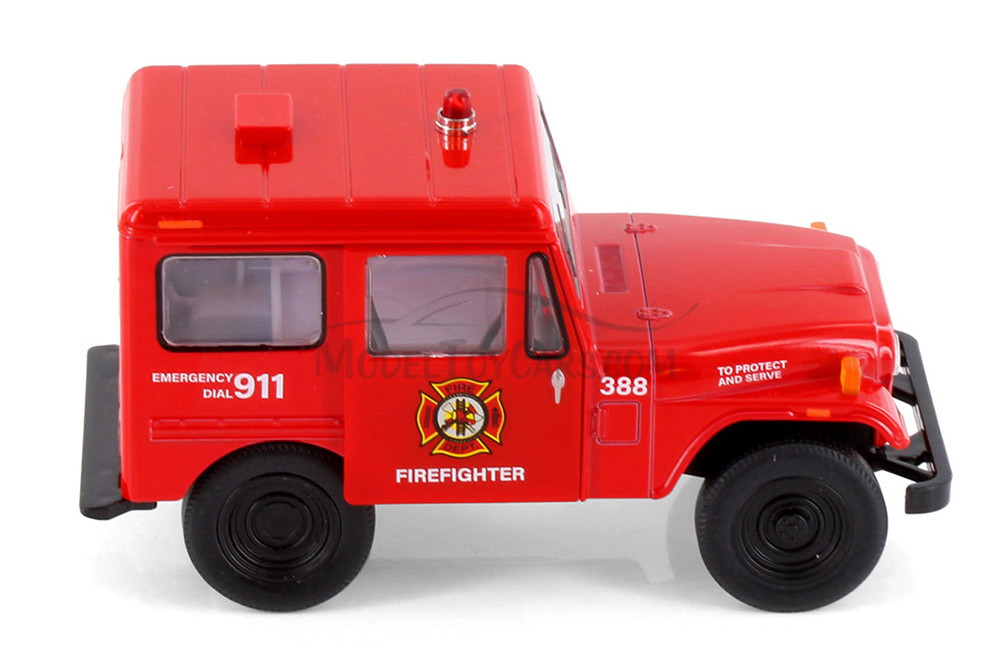 1971 Jeep DJ-5B Firefighter Edition, Red - Kinsmart 5433DPR - 1/26 Scale Diecast Model Toy Car