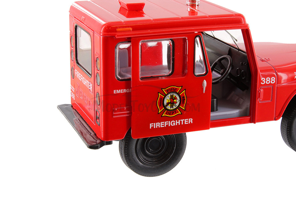 1971 Jeep DJ-5B Firefighter Edition, Red - Kinsmart 5433DPR - 1/26 Scale Diecast Model Toy Car