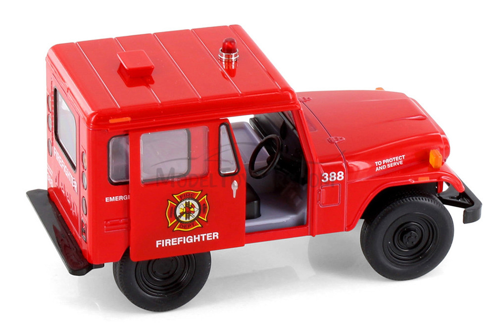 1971 Jeep DJ-5B Firefighter Edition, Red - Kinsmart 5433DPR - 1/26 Scale Diecast Model Toy Car