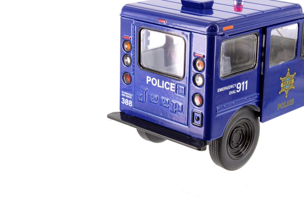 1971 Jeep DJ-5B Police Edition, Blue - Kinsmart 5433DPR - 1/26 Scale Diecast Model Toy Car