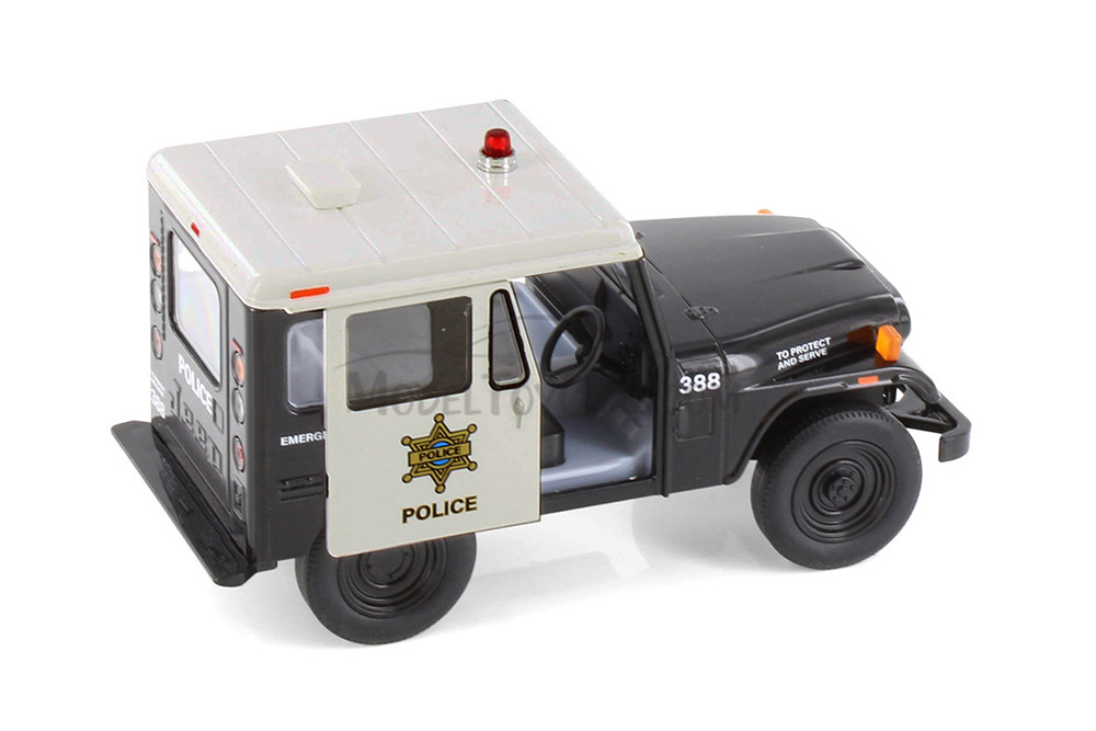 1971 Jeep DJ-5B Police Edition, Black /White - Kinsmart 5433DP - 1/26 Scale Diecast Model Toy Car