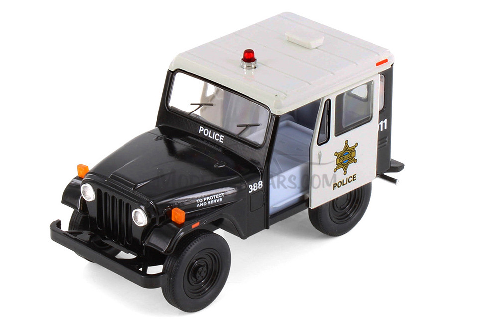 1971 Jeep DJ-5B Police Edition, Black /White - Kinsmart 5433DP - 1/26 Scale Diecast Model Toy Car