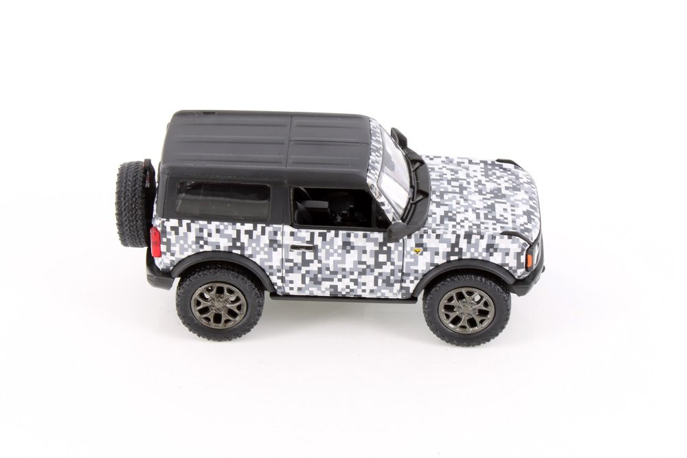 2022 Ford Bronco Camo Edition Hardtop, White - Kinsmart 5445DB - 1/34 Scale Diecast Model Toy Car