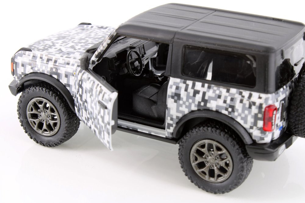 2022 Ford Bronco Camo Edition Hardtop, White - Kinsmart 5445DB - 1/34 Scale Diecast Model Toy Car