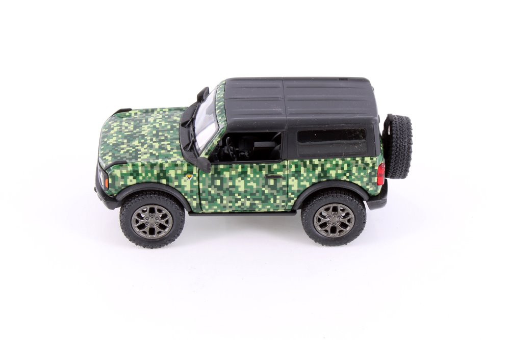 2022 Ford Bronco Camo Edition Hardtop, Green - Kinsmart 5445DB - 1/34 Scale Diecast Model Toy Car
