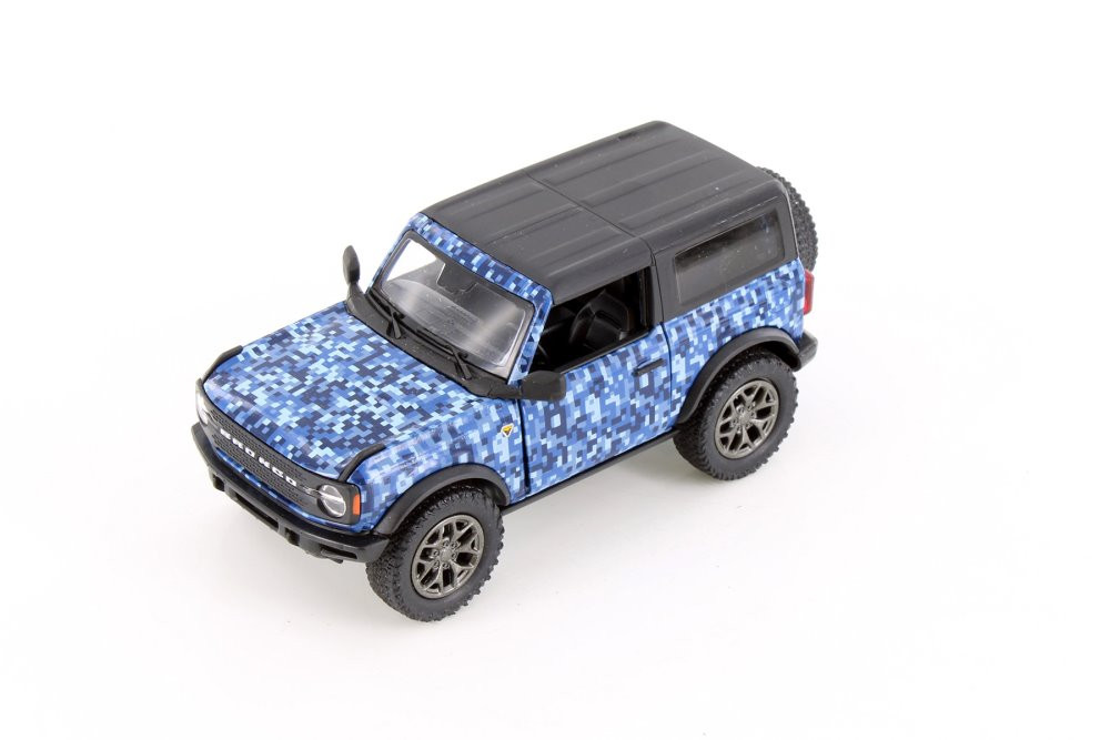 2022 Ford Bronco Camo Edition Hardtop, Blue - Kinsmart 5445DB - 1/34 Scale Diecast Model Toy Car