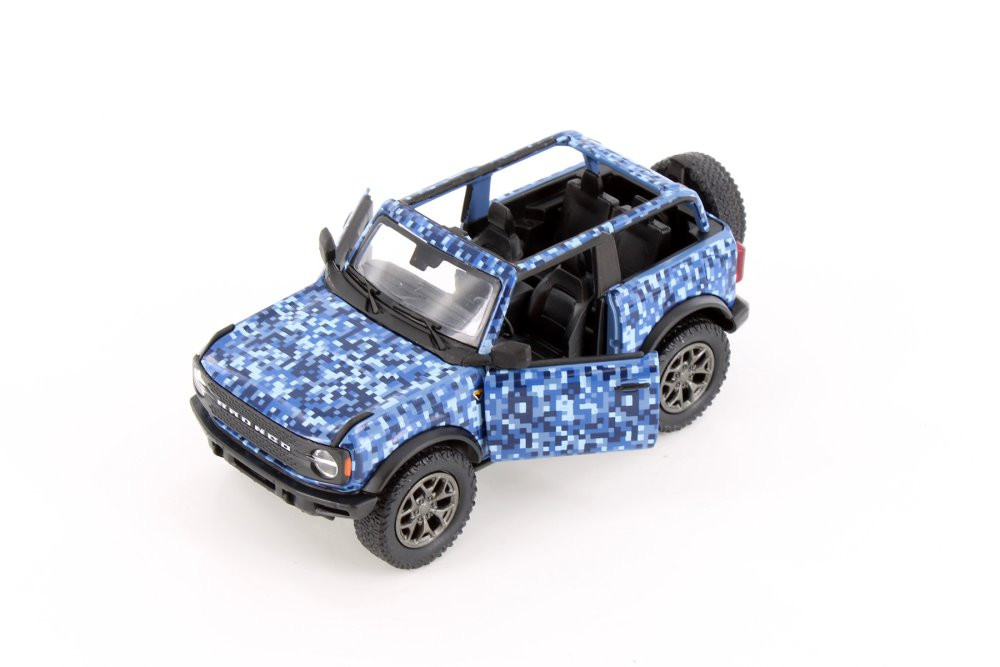 2022 Ford Bronco Camo Edition Open Top, Blue - Kinsmart 5445DA - 1