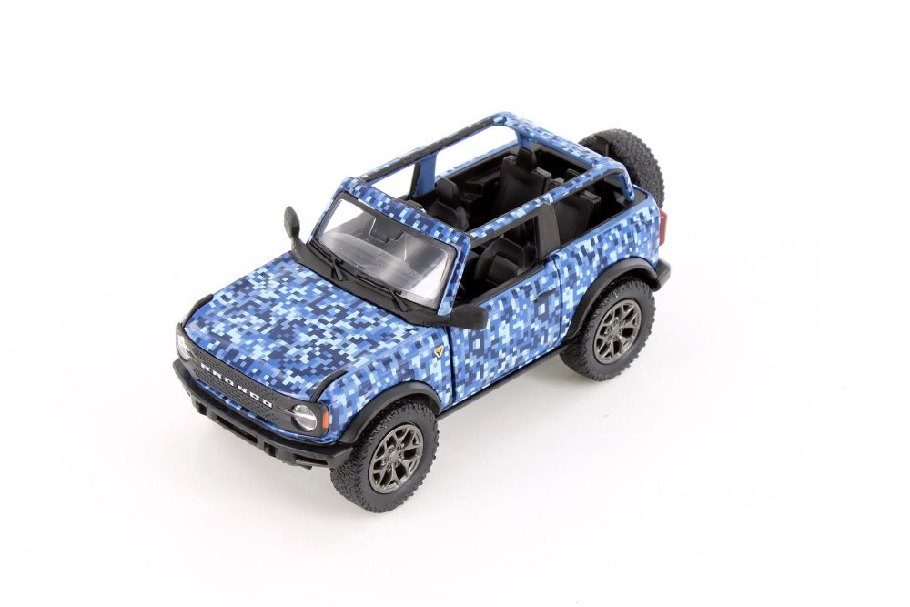 2022 Ford Bronco Camo Edition Open Top, Blue - Kinsmart 5445DA - 1