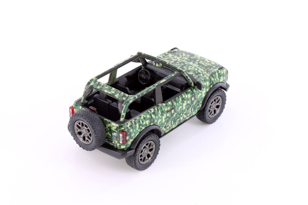 2022 Ford Bronco Camo Edition Open Top, Green - Kinsmart 5445DA - 1/34 Scale Diecast Model Toy Car