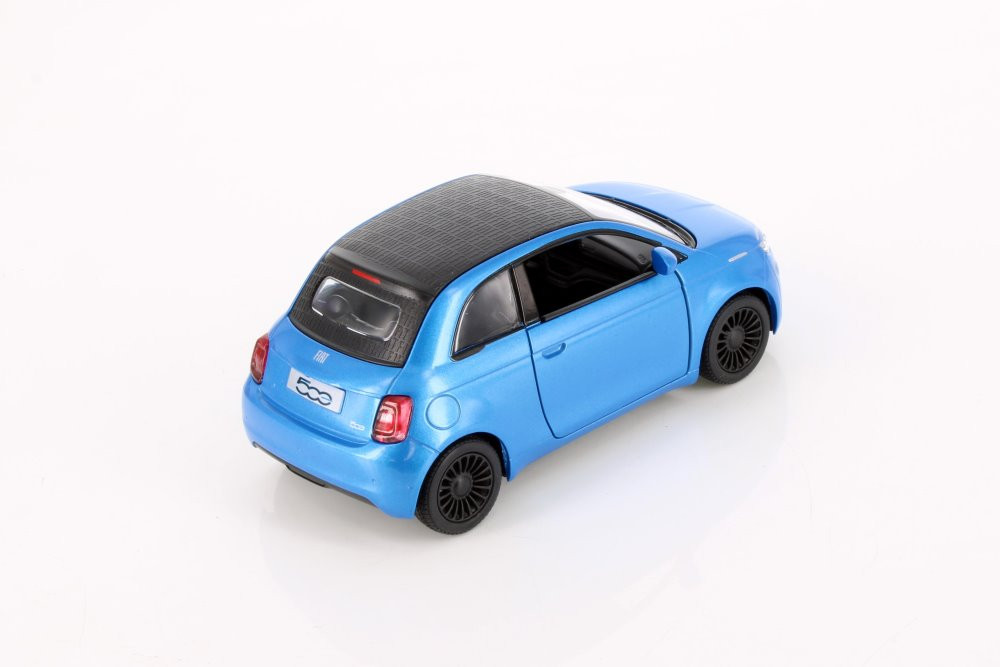 Fiat 500e, Blue - Kinsmart 5440D - 1/28 Scale Diecast Model Toy Car