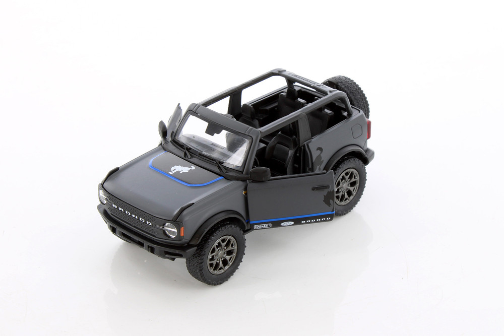 2022 Ford Bronco Open Top Livery Edition, Gray - Kinsmart 5438DFA - 1/34 Scale Diecast Car
