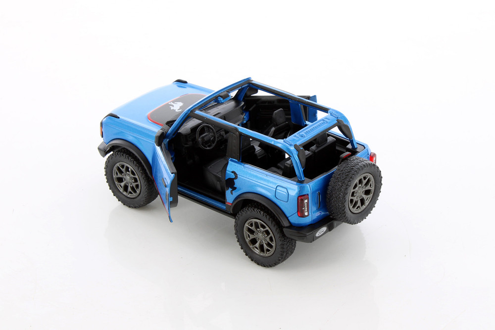 2022 Ford Bronco Open Top Livery Edition, Blue - Kinsmart 5438DFA - 1/34 Scale Diecast Car