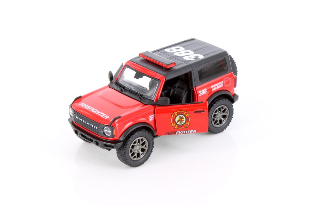 2022 Ford Bronco Firefighter, Red - Kinsmart 5438DPR - 1/34 Scale Diecast Model Toy Car