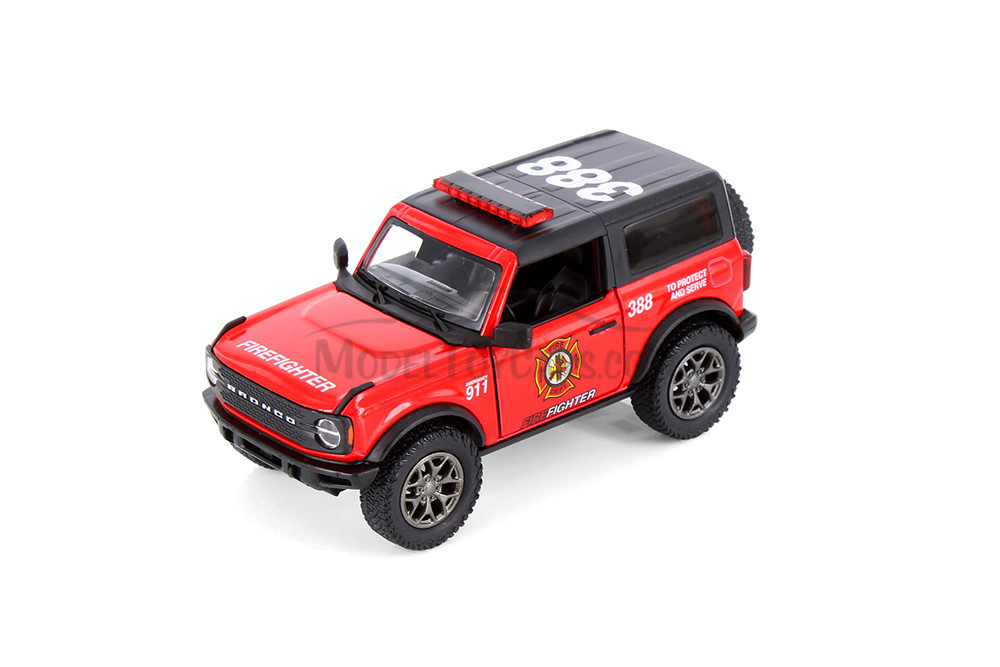 2022 Ford Bronco Firefighter, Red - Kinsmart 5438DPR - 1/34 Scale Diecast Model Toy Car