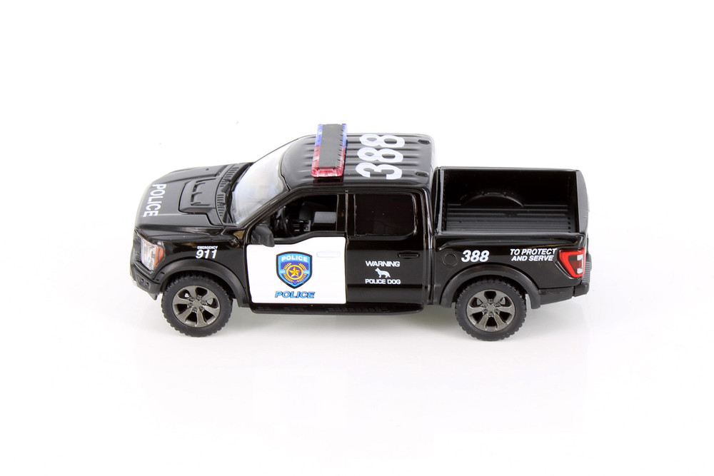 2022 Ford F-150 Raptor Pickup, Black /White - Kinsmart 5436DP - 1/46 Scale Diecast Model Toy Car