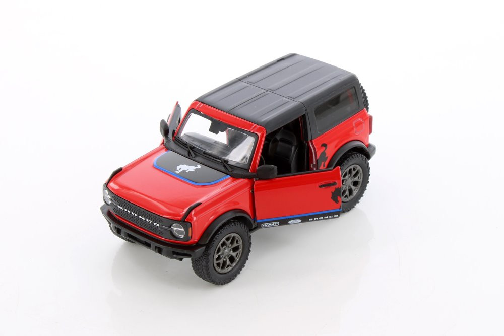 2022 Ford Bronco Hardtop Livery Edition, Red - Kinsmart 5438DFB - 1/34 Scale Diecast Car