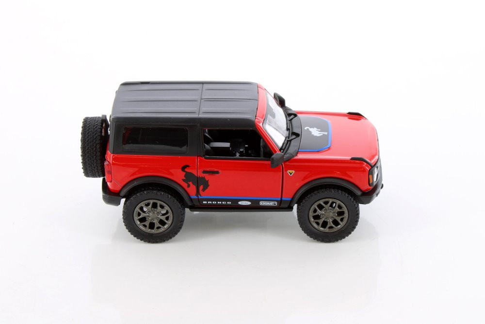 2022 Ford Bronco Hardtop Livery Edition, Red - Kinsmart 5438DFB - 1/34 Scale Diecast Car