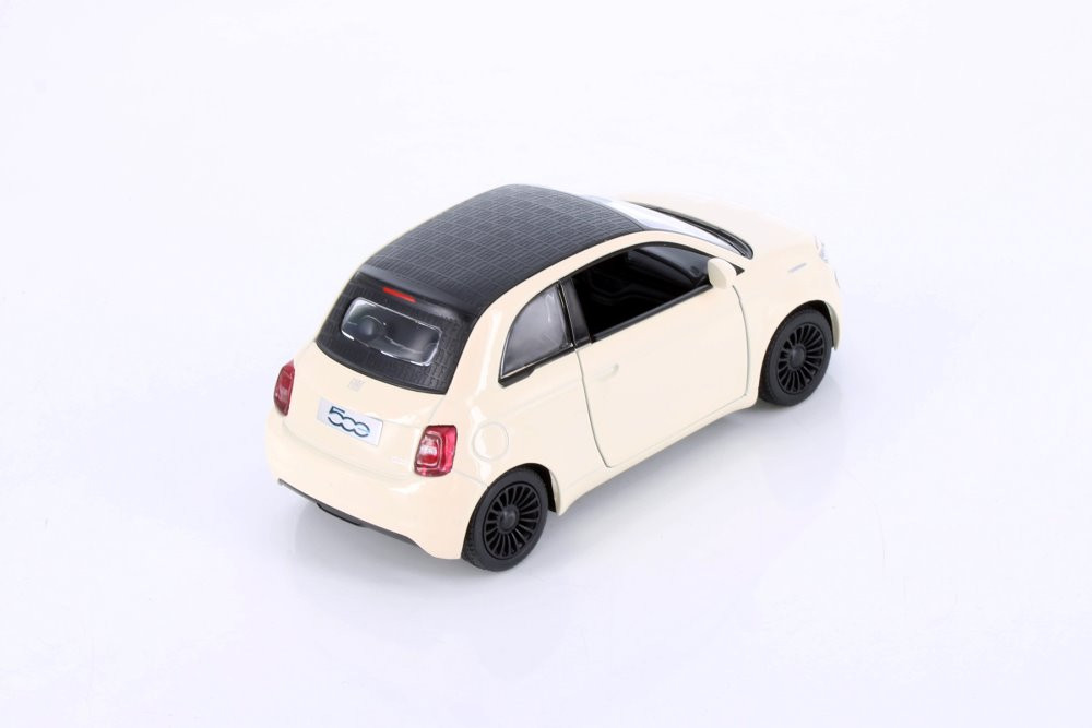 Fiat 500e, Cream/Ivory - Kinsmart 5440DY - 1/28 Scale Diecast Model Toy Car